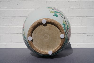 A Chinese famille rose jardini&egrave;re with birds among flowers, 19th C.