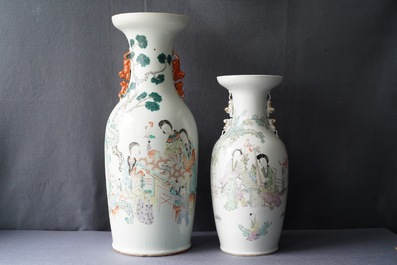 Deux vases en porcelaine de Chine qianjiang cai, 19/20&egrave;me