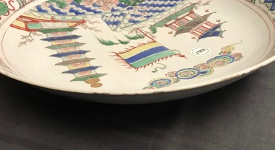 Un plat en porcelaine de Chine famille verte, Kangxi