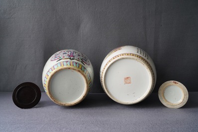 Een diverse collectie Chinees famille rose porselein, 19/20e eeuw