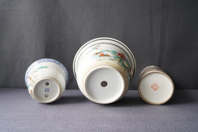 Een diverse collectie Chinees famille rose porselein, 19/20e eeuw
