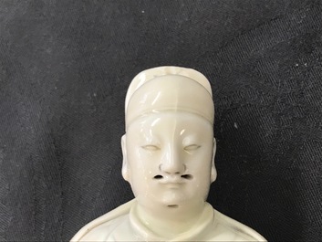 Een Chinese Dehua blanc de Chine groep met Wenchang Wang en Guixing, Kangxi