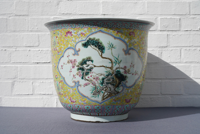 Twee grote Chinese famille rose jardini&egrave;res, 19e eeuw