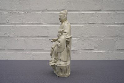 Een Chinese Dehua blanc de Chine groep met Wenchang Wang en Guixing, Kangxi