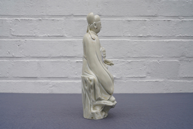 Een Chinese Dehua blanc de Chine groep met Wenchang Wang en Guixing, Kangxi