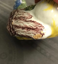 Une paire de terrines en forme de canards en fa&iuml;ence de Delft polychrome, 18&egrave;me