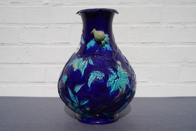 A Chinese fahua relief-decorated vase, 19th C.