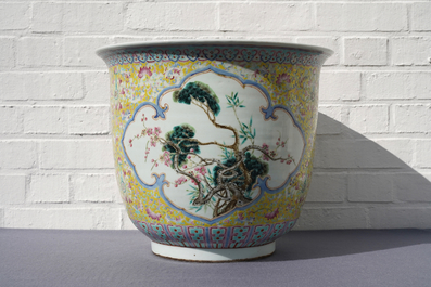 Twee grote Chinese famille rose jardini&egrave;res, 19e eeuw