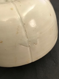 A Chinese qingbai melon-shaped box and cover, Southern Song