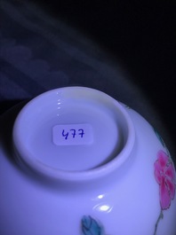 A fine Chinese famille rose cup and saucer with floral design, Yongzheng