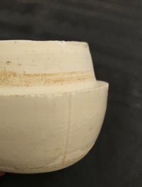A Chinese qingbai melon-shaped box and cover, Southern Song