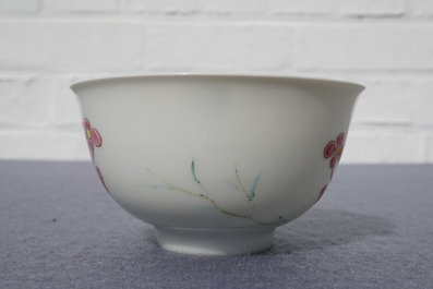 A fine Chinese famille rose cup and saucer with floral design, Yongzheng