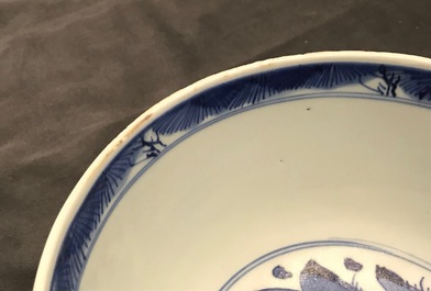 A Chinese blue and white 'Immortals' bowl, Kangxi