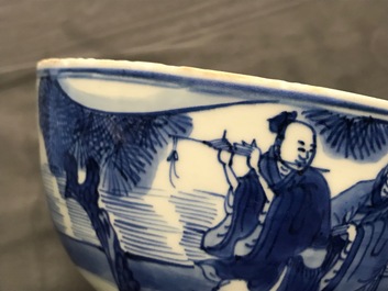 A Chinese blue and white 'Immortals' bowl, Kangxi