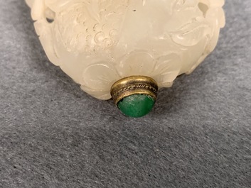 Vier Chinese jade snuifflessen, 19/20e eeuw