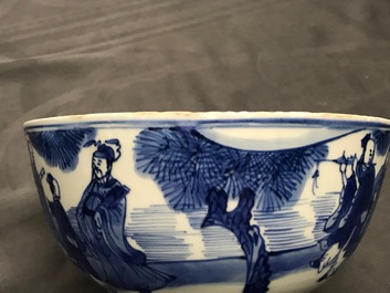 A Chinese blue and white 'Immortals' bowl, Kangxi