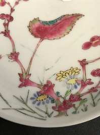 A fine Chinese famille rose cup and saucer with floral design, Yongzheng