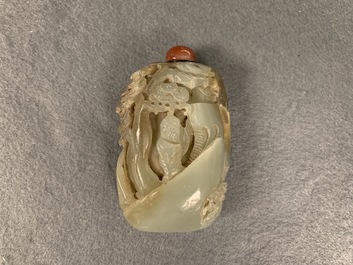 Vier Chinese jade snuifflessen, 19/20e eeuw