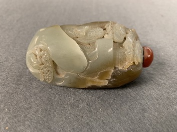 Vier Chinese jade snuifflessen, 19/20e eeuw
