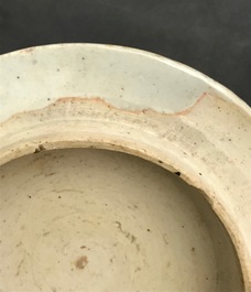 A Chinese wucai &lsquo;mythical beasts&rsquo; vase and cover, Transitional period