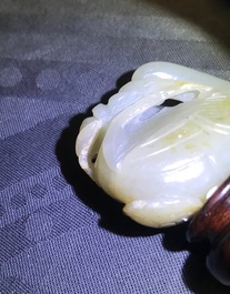 Drie Chinese jade snijwerken, 19/20e eeuw