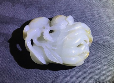 Drie Chinese jade snijwerken, 19/20e eeuw