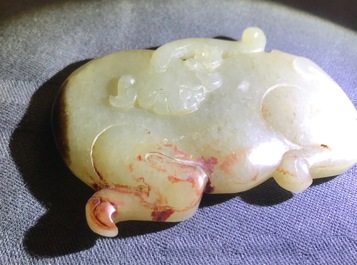 Drie Chinese jade snijwerken, 19/20e eeuw