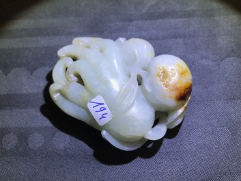 Drie Chinese jade snijwerken, 19/20e eeuw
