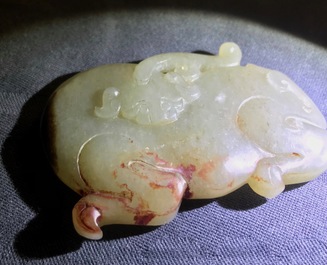 Drie Chinese jade snijwerken, 19/20e eeuw