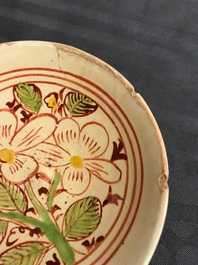 Two Chinese polychrome Cizhou bowls with floral designs, Jin/Yuan