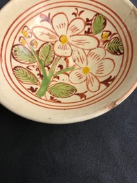 Two Chinese polychrome Cizhou bowls with floral designs, Jin/Yuan