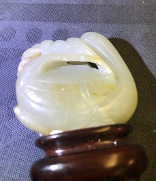 Drie Chinese jade snijwerken, 19/20e eeuw