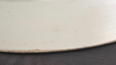 A massive Chinese blue and white 'dragon' dish, Kangxi