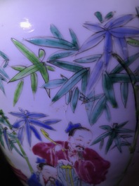 Un vase en porcelaine de Chine famille rose &agrave; d&eacute;cor des 'Sept sages dans la for&ecirc;t de bambou', Yongzheng
