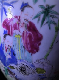 Un vase en porcelaine de Chine famille rose &agrave; d&eacute;cor des 'Sept sages dans la for&ecirc;t de bambou', Yongzheng