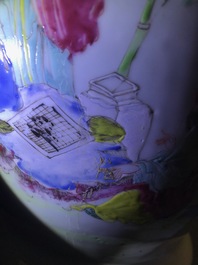 Un vase en porcelaine de Chine famille rose &agrave; d&eacute;cor des 'Sept sages dans la for&ecirc;t de bambou', Yongzheng