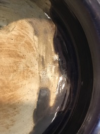Een Chinese wierookbrander met turkoois en aubergine spatdecor, Kangxi
