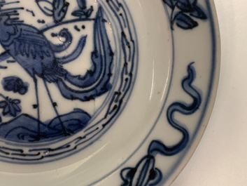 Een collectie divers Chinees blauw-wit porselein, Ming