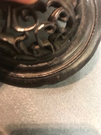 A Chinese famille verte vase with landscape medallions, Kangxi