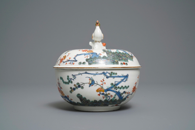 A Meissen porcelain Kakiemon-style bowl and cover, Germany, 18th C.