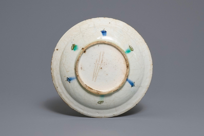 A polychrome Iznik dish with floral design, Turkey, ca. 1600