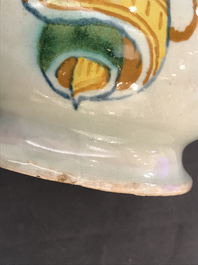 A pair of polychrome Italian maiolica albarelli, Deruta, 2nd half 16th C.