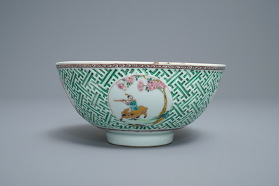 A Chinese famille rose relief-decorated bowl, Yongzheng