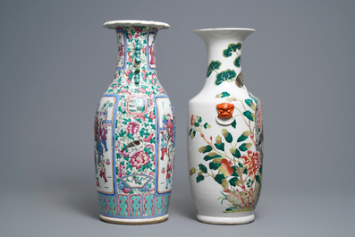 Two Chinese famille rose vases, 19th C.