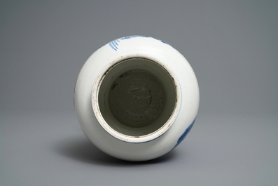 A Chinese blue and white 'deer and crane' vase, Kangxi
