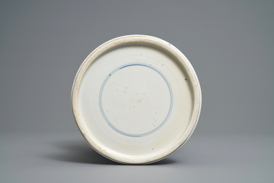 A Chinese blue and white 'deer and crane' vase, Kangxi