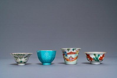 Eight Chinese wine cups, 19/20th C.