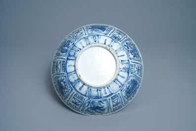 A large Chinese blue and white 'ducks' bowl, Wanli