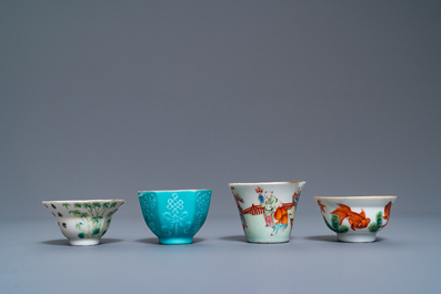 Eight Chinese wine cups, 19/20th C.