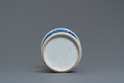 A Chinese blue and white vase with birds among flowers, Kangxi